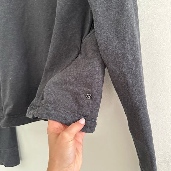 Lululemon Getaway Crew Activewear Long Sleeve Pullover Heathered Black 6 - Picture 8 of 9